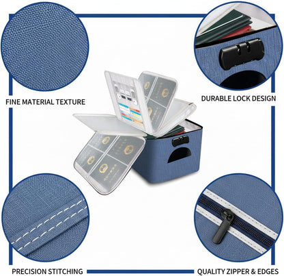 Expanding File Wallet for Travel Documents, 600D Oxford Cloth Multi-Layer Organizer Bag for Passports and Papers, Portable Carrier (1 PC)