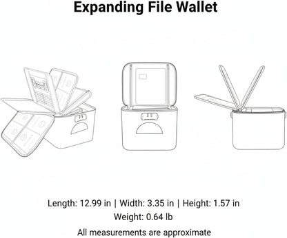 Expanding File Wallet for Travel Documents, 600D Oxford Cloth Multi-Layer Organizer Bag for Passports and Papers, Portable Carrier (1 PC)