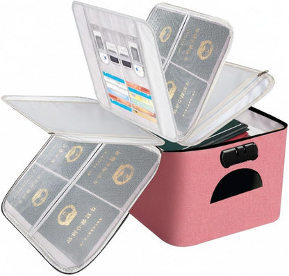 Expanding File Wallet for Travel Documents, 600D Oxford Cloth Multi-Layer Organizer Bag for Passports and Papers, Portable Carrier (1 PC)