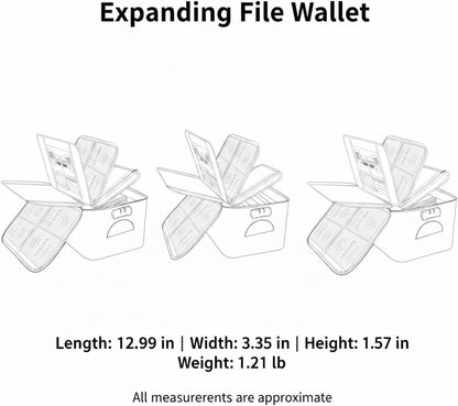 Expanding File Wallet for Travel Documents, 600D Oxford Cloth Multi-Layer Organizer Bag for Passports and Papers, Portable Carrier (1 PC)