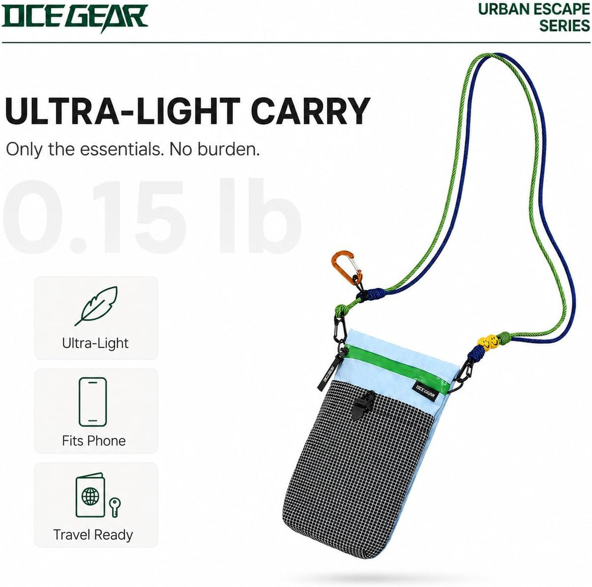 Cell Phone Bag with Strap Lightweight Crossbody Phone Purse with Nylon Lanyard Fits iPhone 12-17 for Travel Casual Walking