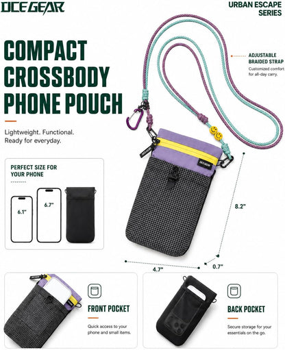 Cell Phone Bag with Strap Lightweight Crossbody Phone Purse with Nylon Lanyard Fits iPhone 12-17 for Travel Casual Walking