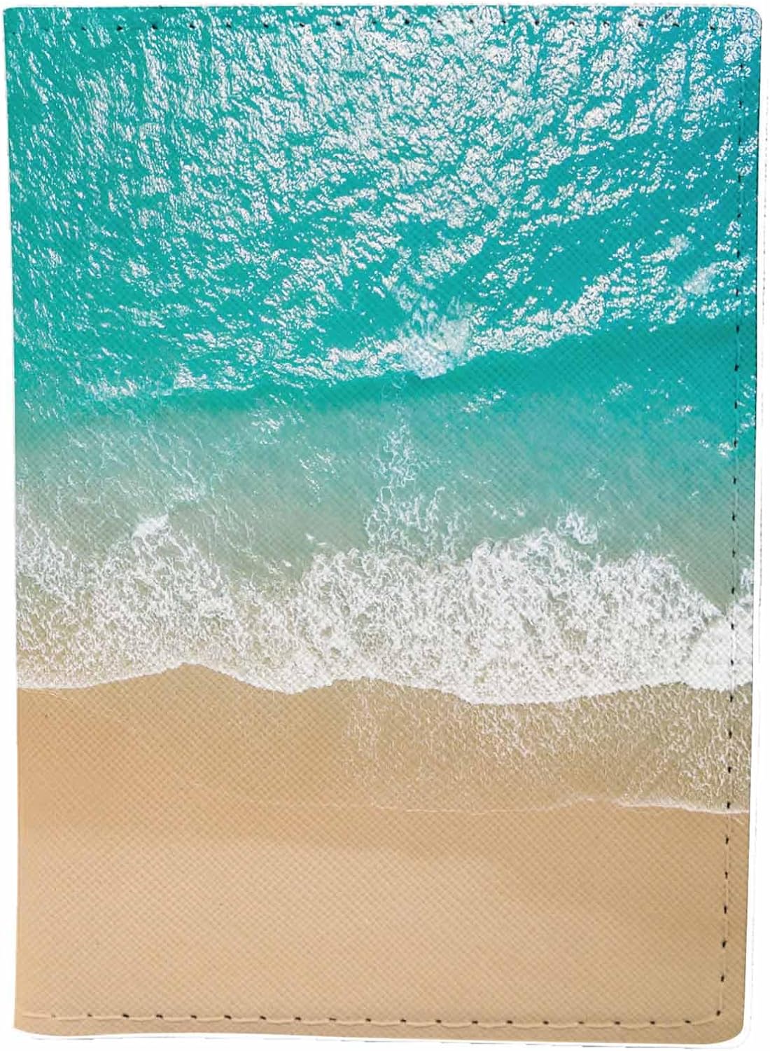 Beach Passport Holder for Travel Turquoise Sea Water PU Leather Passport Cover Wallet Cute Passport Card Holder for Women and Men