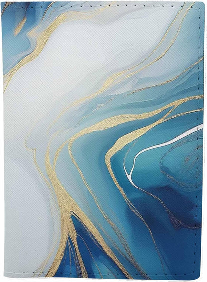 Beach Passport Holder for Travel Turquoise Sea Water PU Leather Passport Cover Wallet Cute Passport Card Holder for Women and Men