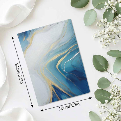 Beach Passport Holder for Travel Turquoise Sea Water PU Leather Passport Cover Wallet Cute Passport Card Holder for Women and Men