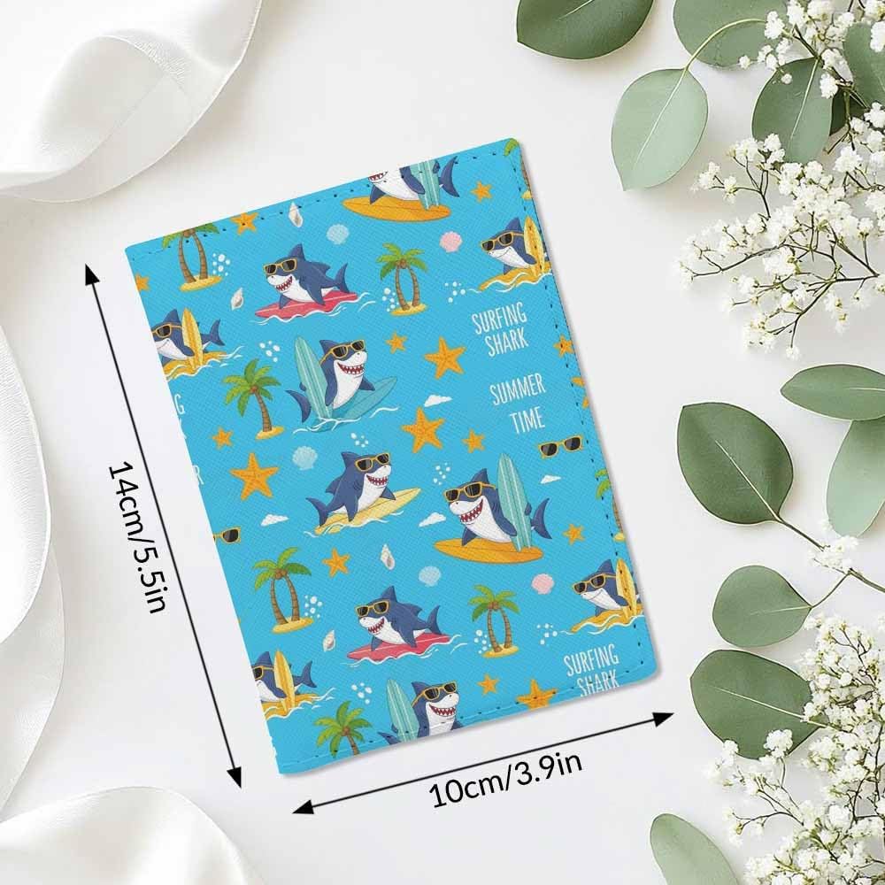Beach Passport Holder for Travel Turquoise Sea Water PU Leather Passport Cover Wallet Cute Passport Card Holder for Women and Men