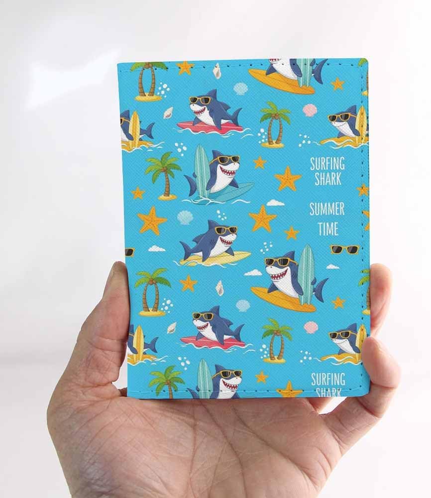 Beach Passport Holder for Travel Turquoise Sea Water PU Leather Passport Cover Wallet Cute Passport Card Holder for Women and Men