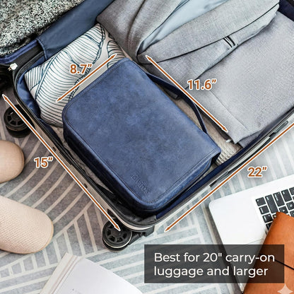 Hanging Toiletry Bag Removable Travel Bag PU leather Makeup Cosmetic Organizer Kit, Dark Brown
