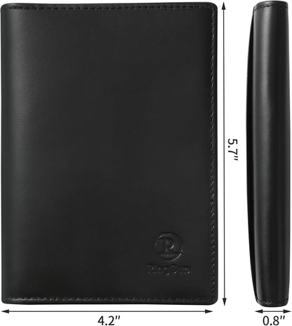 Leather Passport Cover for Men Women, RFID Passport Wallet Case Travel Passport Holder for Family
