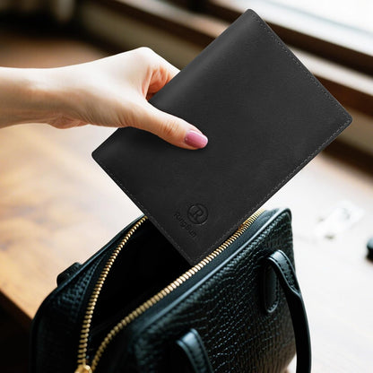 Leather Passport Cover for Men Women, RFID Passport Wallet Case Travel Passport Holder for Family