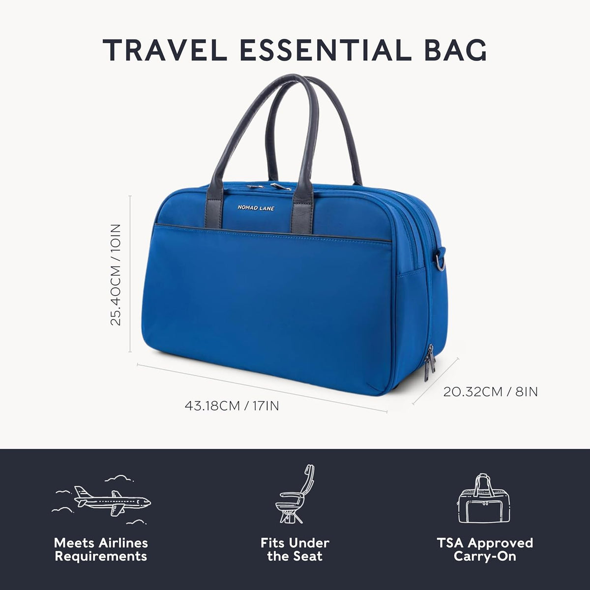Carry-On Luggage Duffel Bag, Durable & Lightweight Suitcase. Bento Bag, Personal Item Weekender Travel Bag for Men & Women, Dune Khaki