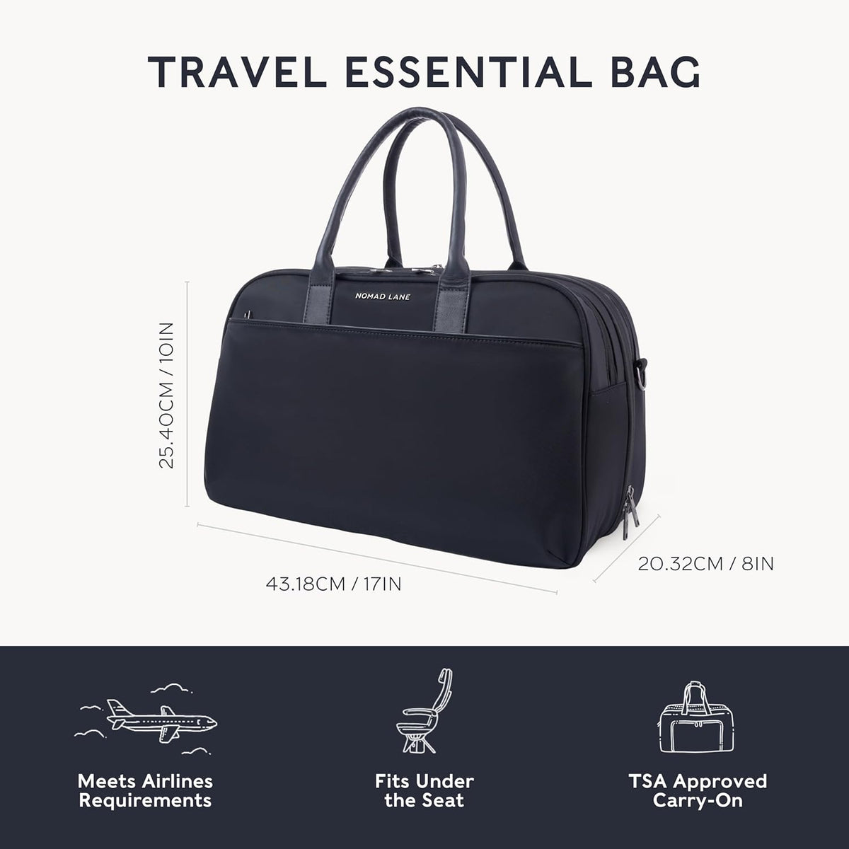 Carry-On Luggage Duffel Bag, Durable & Lightweight Suitcase. Bento Bag, Personal Item Weekender Travel Bag for Men & Women, Dune Khaki