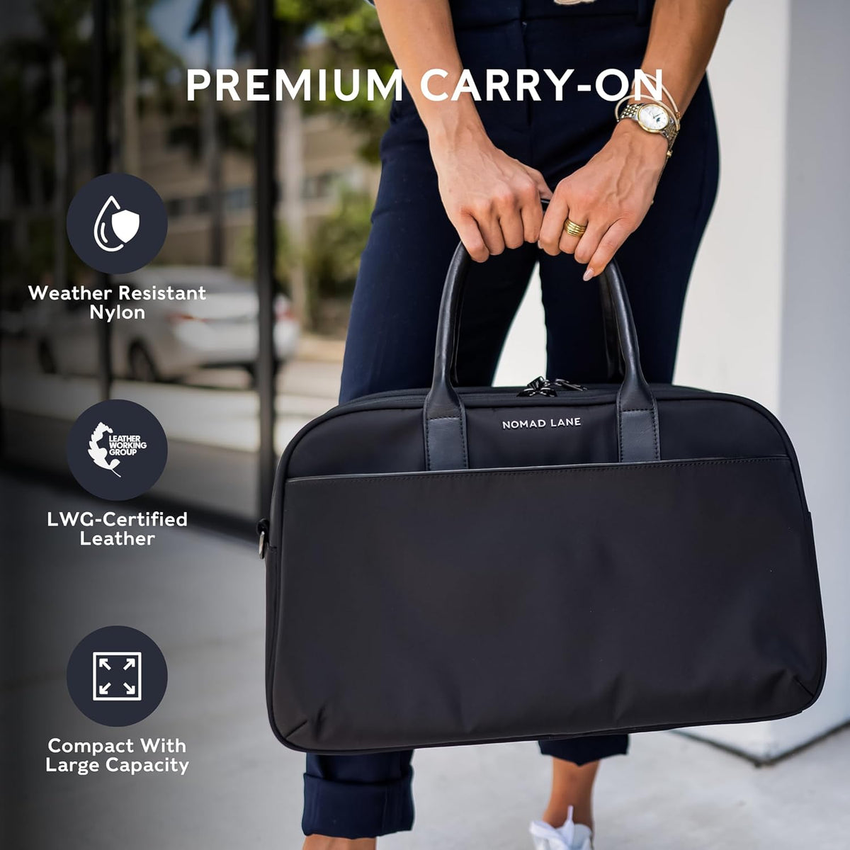 Carry-On Luggage Duffel Bag, Durable & Lightweight Suitcase. Bento Bag, Personal Item Weekender Travel Bag for Men & Women, Dune Khaki
