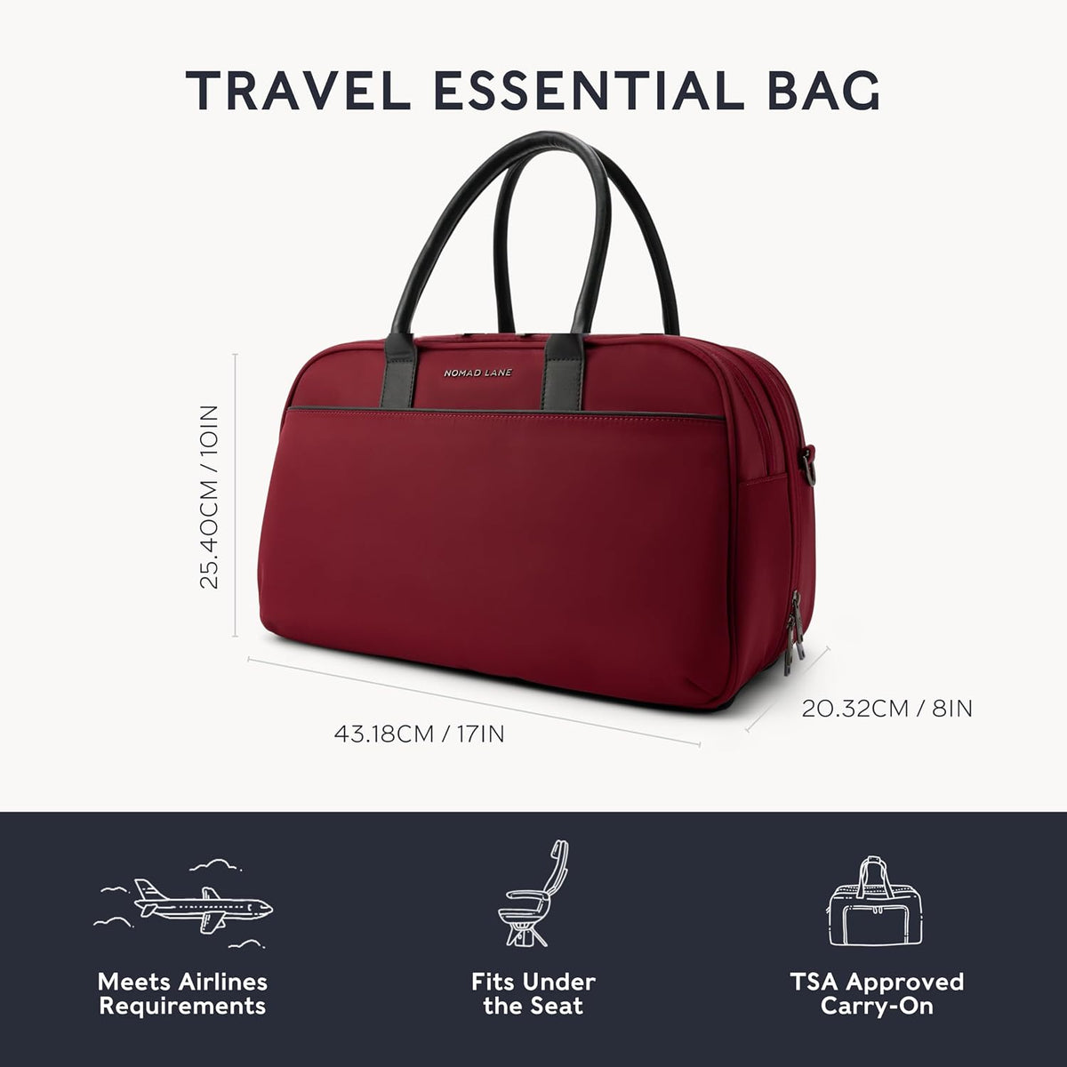 Carry-On Luggage Duffel Bag, Durable & Lightweight Suitcase. Bento Bag, Personal Item Weekender Travel Bag for Men & Women, Dune Khaki