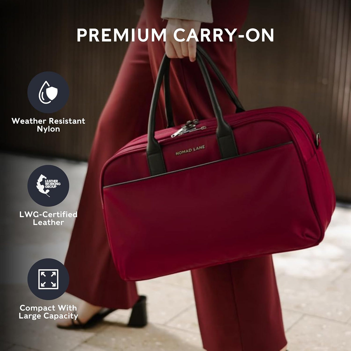 Carry-On Luggage Duffel Bag, Durable & Lightweight Suitcase. Bento Bag, Personal Item Weekender Travel Bag for Men & Women, Dune Khaki