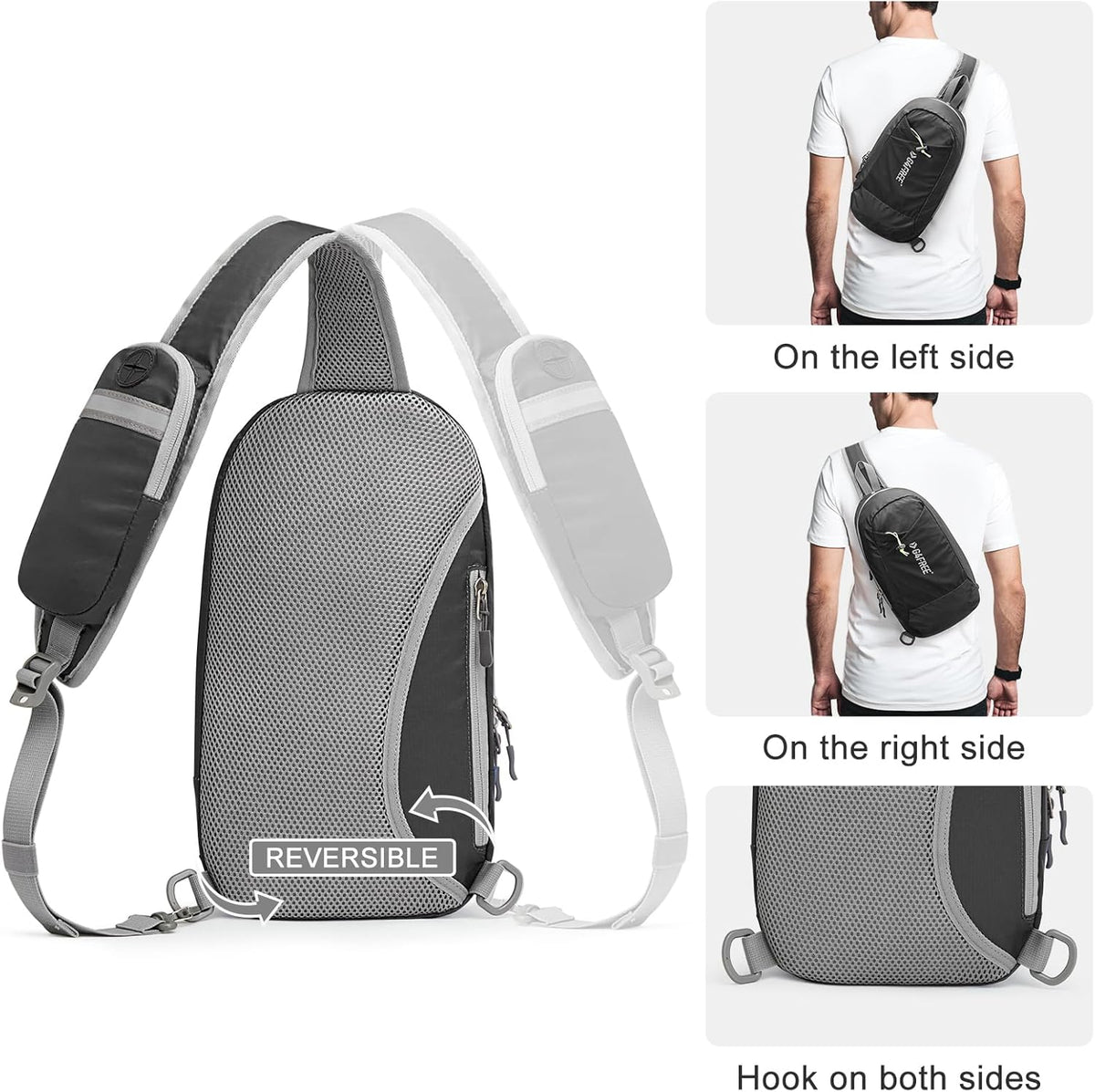 Sling Bag RFID Blocking Lightweight Crossbody Backpack Chest Shoulder Bag for Travel Sports Running | Durable Polyester Fabric, Sports, Running, Daily, Stay Organized, Adjustable Shoulder Straps, Lightweight Shoulder Bag