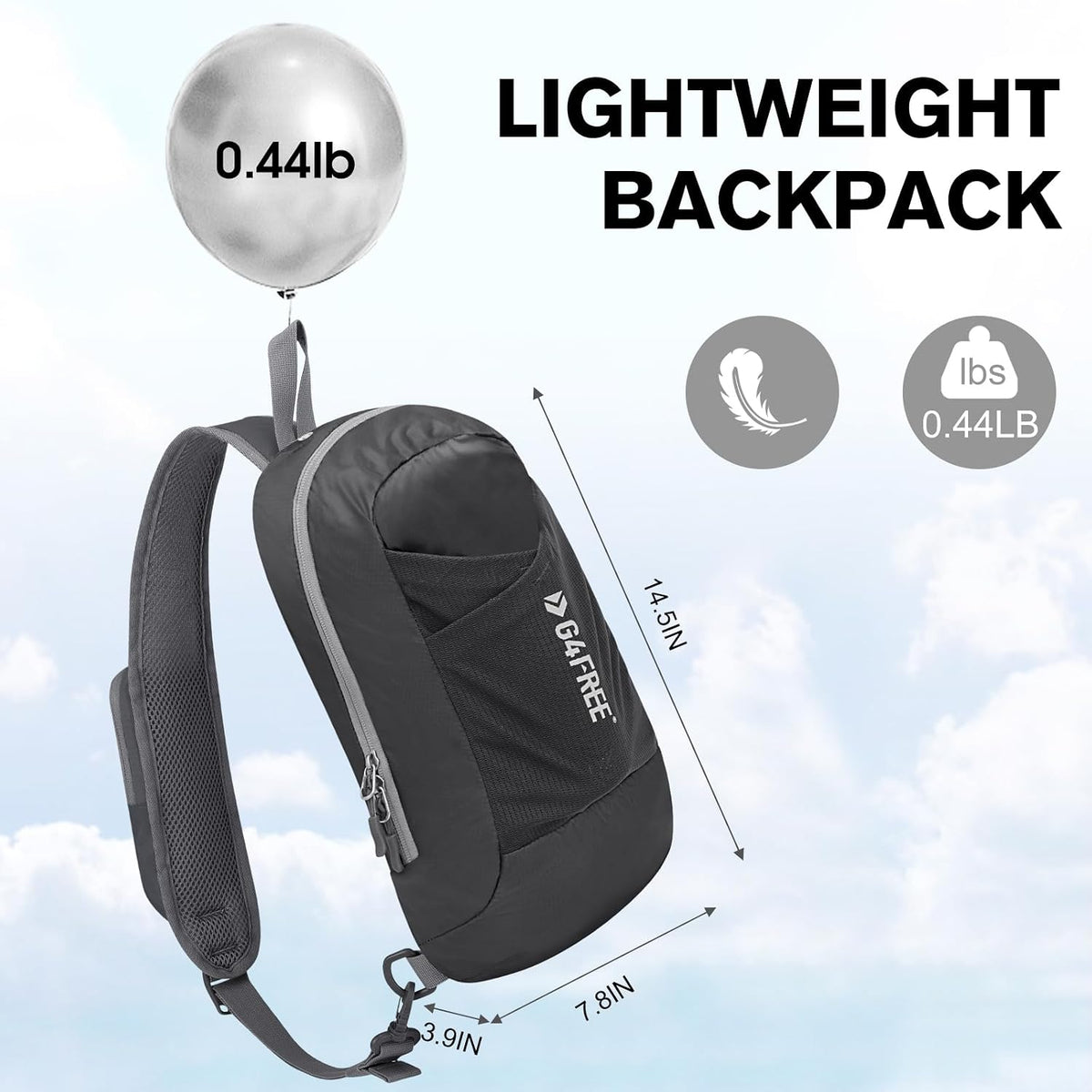 Sling Bag RFID Blocking Lightweight Crossbody Backpack Chest Shoulder Bag for Travel Sports Running | Durable Polyester Fabric, Sports, Running, Daily, Stay Organized, Adjustable Shoulder Straps, Lightweight Shoulder Bag