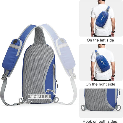 Sling Bag RFID Blocking Lightweight Crossbody Backpack Chest Shoulder Bag for Travel Sports Running | Durable Polyester Fabric, Sports, Running, Daily, Stay Organized, Adjustable Shoulder Straps, Lightweight Shoulder Bag
