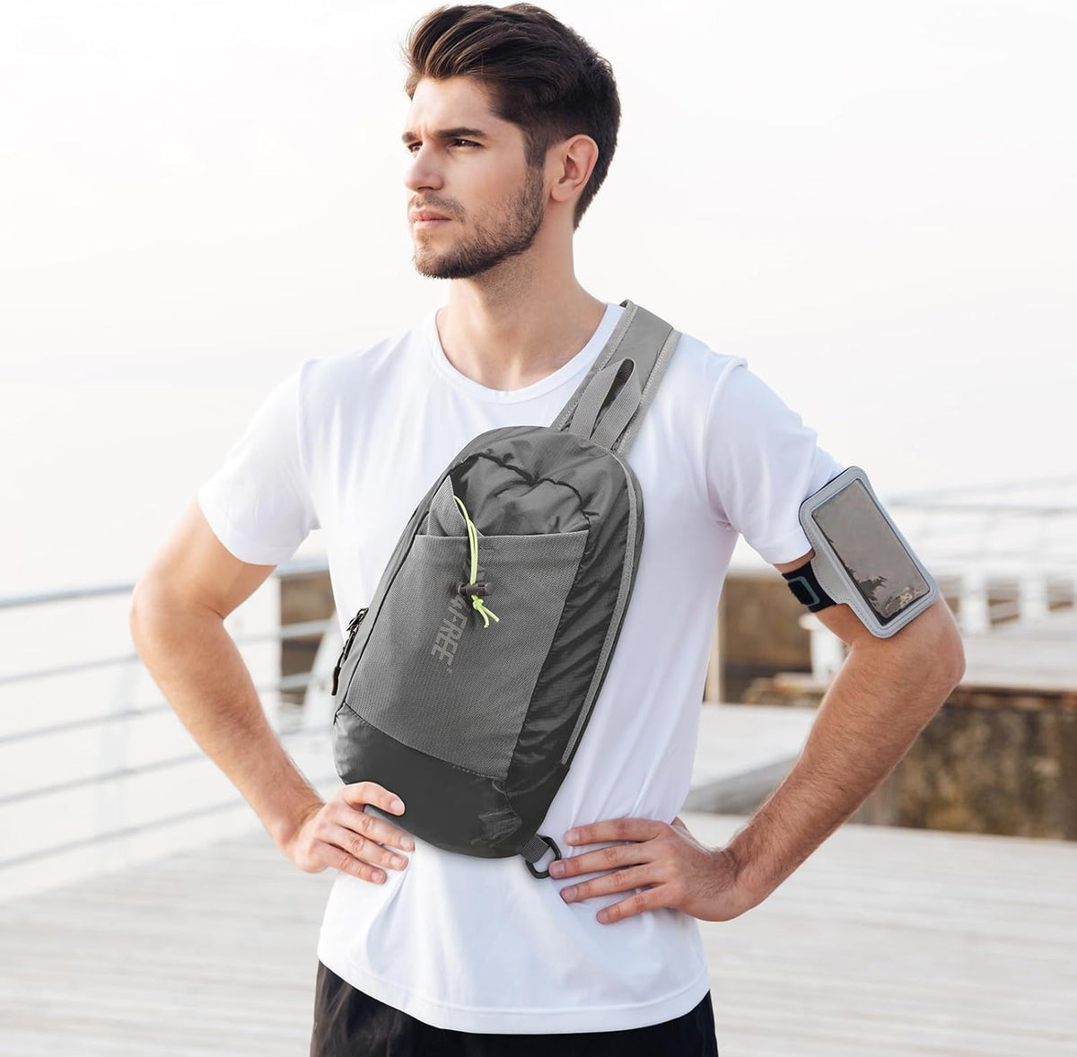 Sling Bag RFID Blocking Lightweight Crossbody Backpack Chest Shoulder Bag for Travel Sports Running | Durable Polyester Fabric, Sports, Running, Daily, Stay Organized, Adjustable Shoulder Straps, Lightweight Shoulder Bag