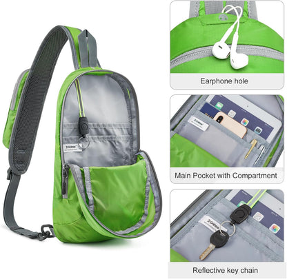 Sling Bag RFID Blocking Lightweight Crossbody Backpack Chest Shoulder Bag for Travel Sports Running | Durable Polyester Fabric, Sports, Running, Daily, Stay Organized, Adjustable Shoulder Straps, Lightweight Shoulder Bag