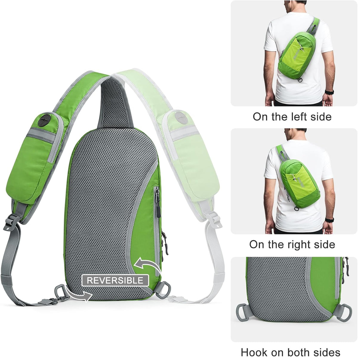 Sling Bag RFID Blocking Lightweight Crossbody Backpack Chest Shoulder Bag for Travel Sports Running | Durable Polyester Fabric, Sports, Running, Daily, Stay Organized, Adjustable Shoulder Straps, Lightweight Shoulder Bag