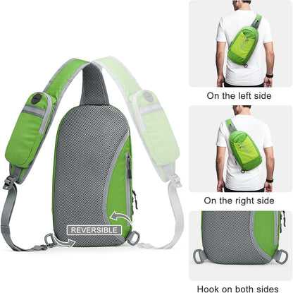 Sling Bag RFID Blocking Lightweight Crossbody Backpack Chest Shoulder Bag for Travel Sports Running | Durable Polyester Fabric, Sports, Running, Daily, Stay Organized, Adjustable Shoulder Straps, Lightweight Shoulder Bag