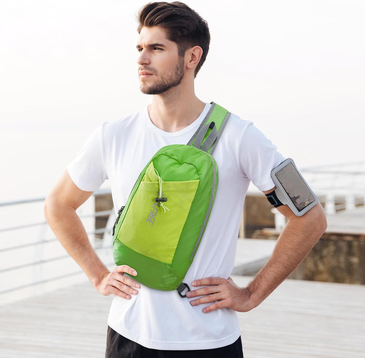 Sling Bag RFID Blocking Lightweight Crossbody Backpack Chest Shoulder Bag for Travel Sports Running | Durable Polyester Fabric, Sports, Running, Daily, Stay Organized, Adjustable Shoulder Straps, Lightweight Shoulder Bag