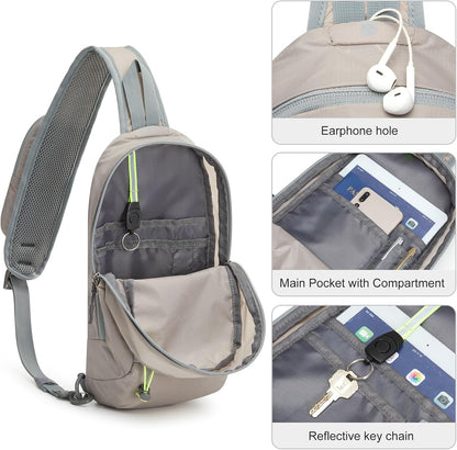 Sling Bag RFID Blocking Lightweight Crossbody Backpack Chest Shoulder Bag for Travel Sports Running | Durable Polyester Fabric, Sports, Running, Daily, Stay Organized, Adjustable Shoulder Straps, Lightweight Shoulder Bag