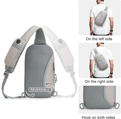 Sling Bag RFID Blocking Lightweight Crossbody Backpack Chest Shoulder Bag for Travel Sports Running | Durable Polyester Fabric, Sports, Running, Daily, Stay Organized, Adjustable Shoulder Straps, Lightweight Shoulder Bag