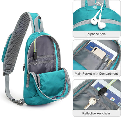 Sling Bag RFID Blocking Lightweight Crossbody Backpack Chest Shoulder Bag for Travel Sports Running | Durable Polyester Fabric, Sports, Running, Daily, Stay Organized, Adjustable Shoulder Straps, Lightweight Shoulder Bag