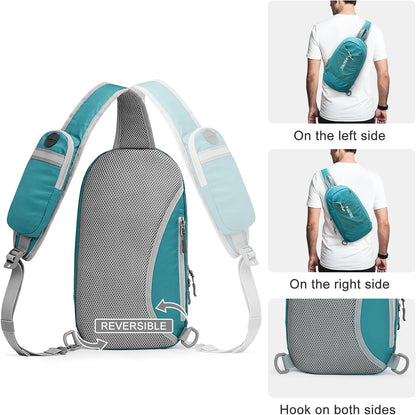 Sling Bag RFID Blocking Lightweight Crossbody Backpack Chest Shoulder Bag for Travel Sports Running | Durable Polyester Fabric, Sports, Running, Daily, Stay Organized, Adjustable Shoulder Straps, Lightweight Shoulder Bag
