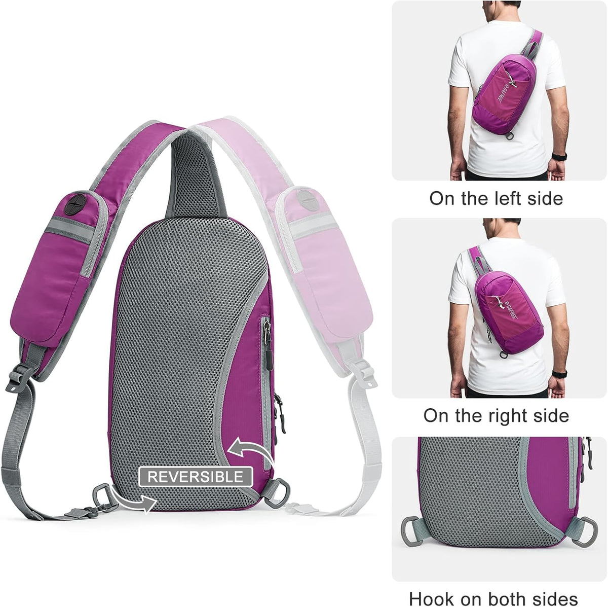 Sling Bag RFID Blocking Lightweight Crossbody Backpack Chest Shoulder Bag for Travel Sports Running | Durable Polyester Fabric, Sports, Running, Daily, Stay Organized, Adjustable Shoulder Straps, Lightweight Shoulder Bag