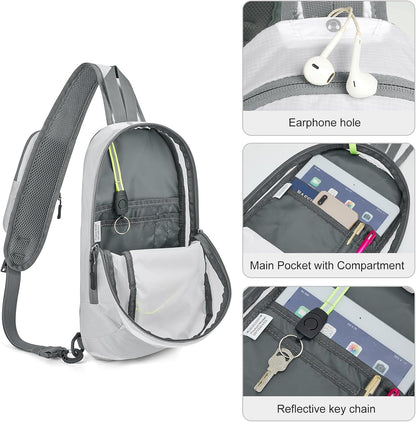 Sling Bag RFID Blocking Lightweight Crossbody Backpack Chest Shoulder Bag for Travel Sports Running | Durable Polyester Fabric, Sports, Running, Daily, Stay Organized, Adjustable Shoulder Straps, Lightweight Shoulder Bag