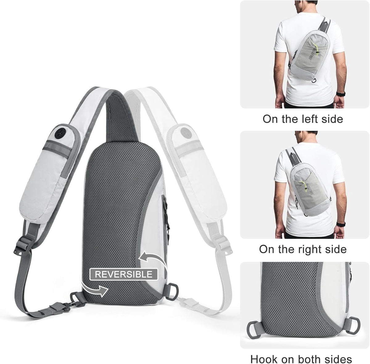 Sling Bag RFID Blocking Lightweight Crossbody Backpack Chest Shoulder Bag for Travel Sports Running | Durable Polyester Fabric, Sports, Running, Daily, Stay Organized, Adjustable Shoulder Straps, Lightweight Shoulder Bag