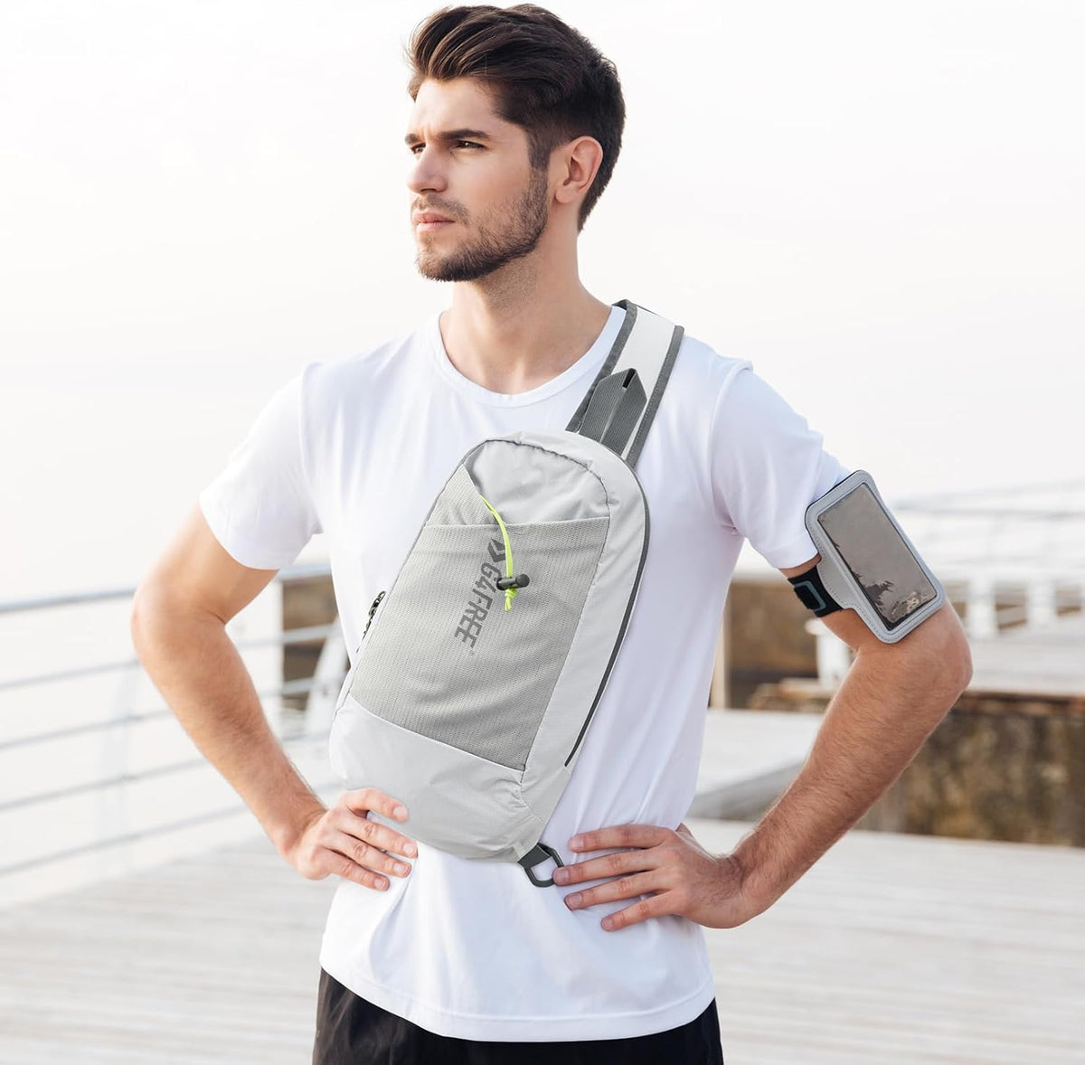 Sling Bag RFID Blocking Lightweight Crossbody Backpack Chest Shoulder Bag for Travel Sports Running | Durable Polyester Fabric, Sports, Running, Daily, Stay Organized, Adjustable Shoulder Straps, Lightweight Shoulder Bag
