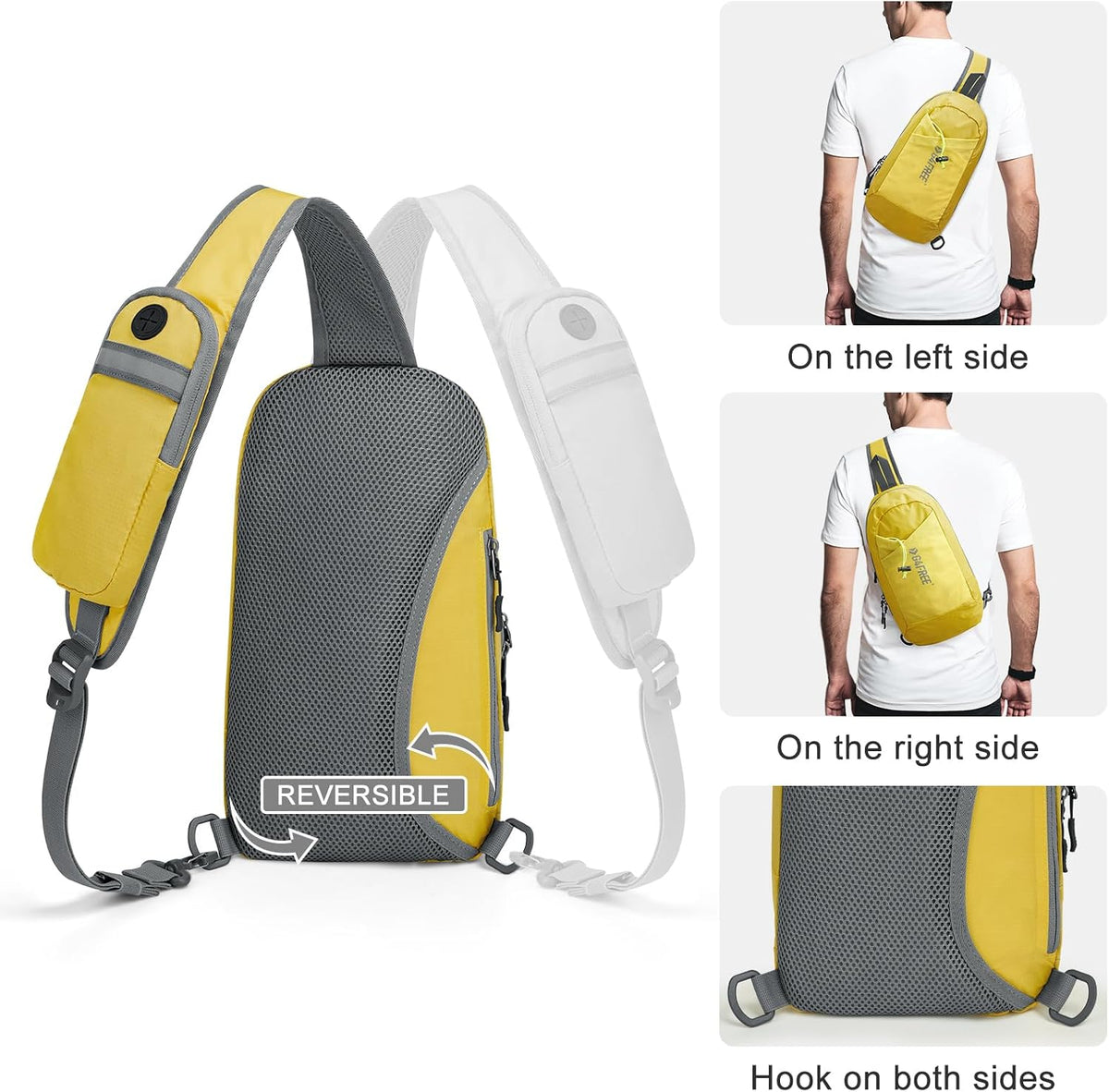 Sling Bag RFID Blocking Lightweight Crossbody Backpack Chest Shoulder Bag for Travel Sports Running | Durable Polyester Fabric, Sports, Running, Daily, Stay Organized, Adjustable Shoulder Straps, Lightweight Shoulder Bag