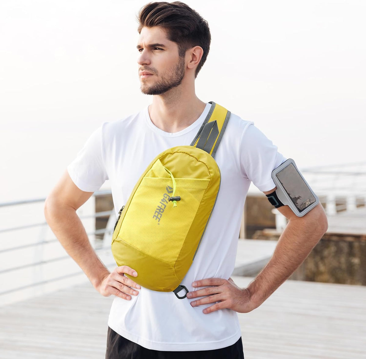 Sling Bag RFID Blocking Lightweight Crossbody Backpack Chest Shoulder Bag for Travel Sports Running | Durable Polyester Fabric, Sports, Running, Daily, Stay Organized, Adjustable Shoulder Straps, Lightweight Shoulder Bag