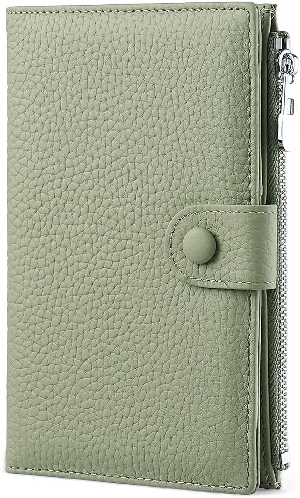 Genuine Leather Passport Holder for International Travel, RFID Blocking Compact Travel Wallet with Card Slots, Zipper Coin Pocket and SIM Slots, Slim Passport Cover Case, Black