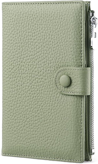 Genuine Leather Passport Holder for International Travel, RFID Blocking Compact Travel Wallet with Card Slots, Zipper Coin Pocket and SIM Slots, Slim Passport Cover Case, Black