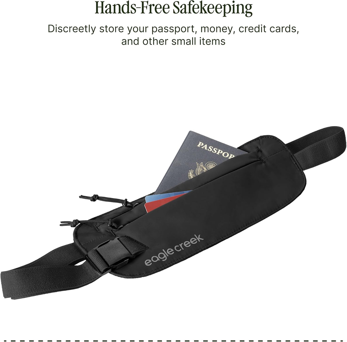 Undercover RFID Money Belt – Slim Travel Waist Pouch with RFID Blocking – Secure Passport, Cards & Cash – Adjustable Strap – Lightweight & Discreet – Storm Grey