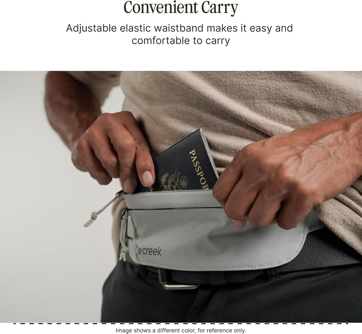 Undercover RFID Money Belt – Slim Travel Waist Pouch with RFID Blocking – Secure Passport, Cards & Cash – Adjustable Strap – Lightweight & Discreet – Storm Grey