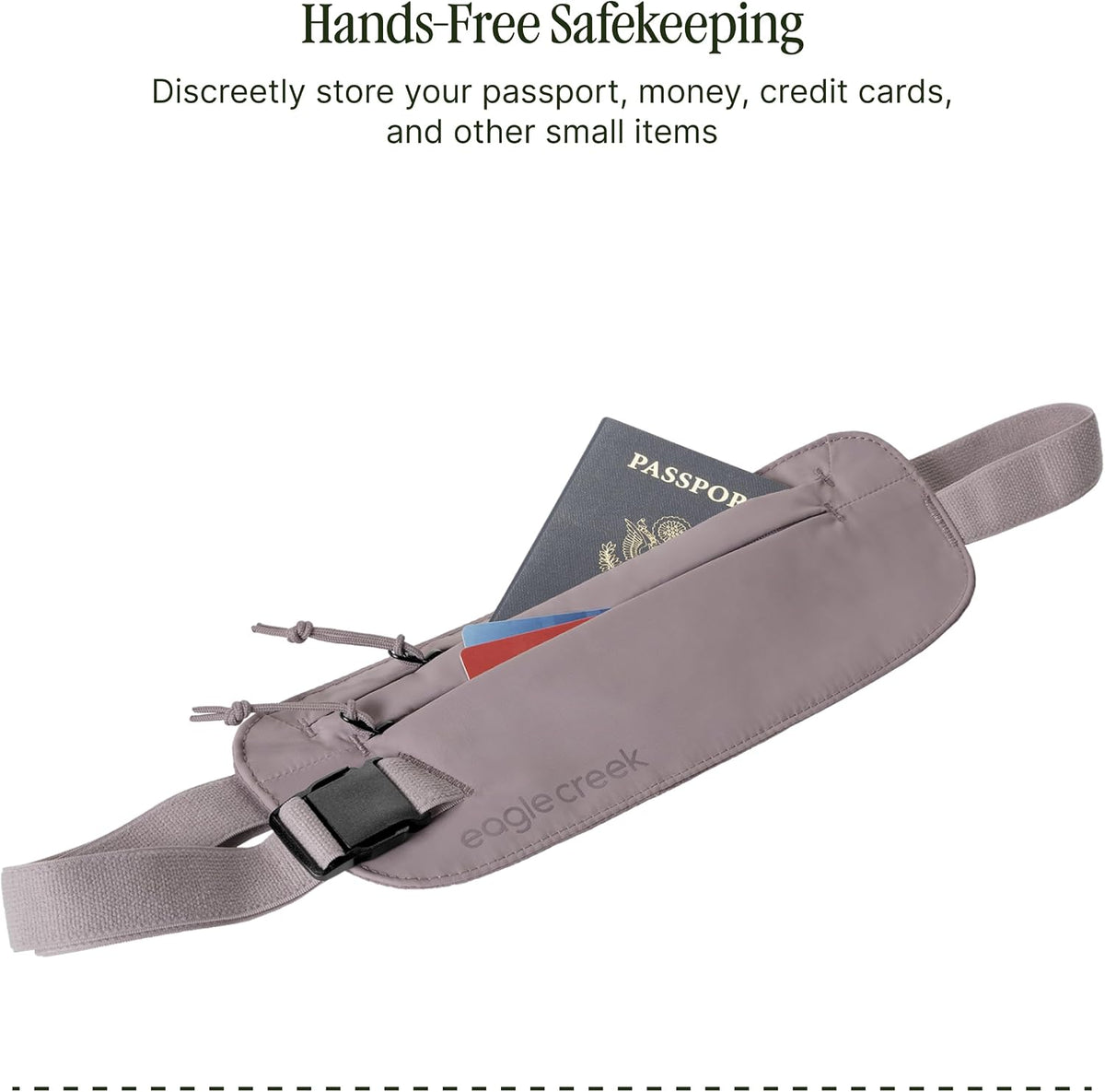 Undercover RFID Money Belt – Slim Travel Waist Pouch with RFID Blocking – Secure Passport, Cards & Cash – Adjustable Strap – Lightweight & Discreet – Storm Grey