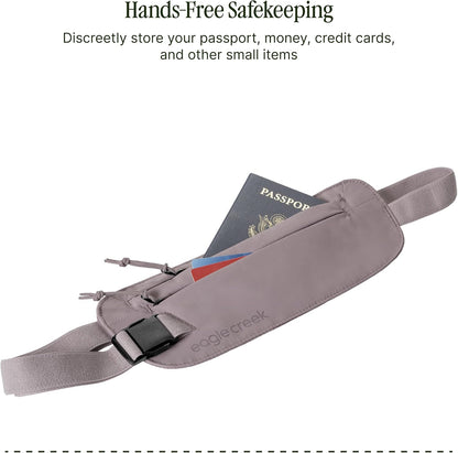 Undercover RFID Money Belt – Slim Travel Waist Pouch with RFID Blocking – Secure Passport, Cards & Cash – Adjustable Strap – Lightweight & Discreet – Storm Grey