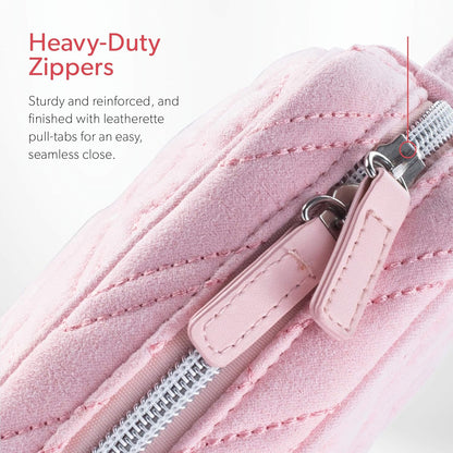 Travel Jewelry Organizer Case for Women - Travel accessories, Jewelry Roll Travel case Functions as a Jewelry Box, Pouch for Earrings, Necklaces, Bracelets & Rings | The Travel Collection, Blush