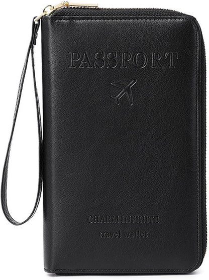 Multi-Function RFID Travel Passport Wallet with Phone Pocket - Ultimate Passport Holder for Women & Men | Holds Phones, Passports, Cash, Cards & Boarding Passes (Brown)