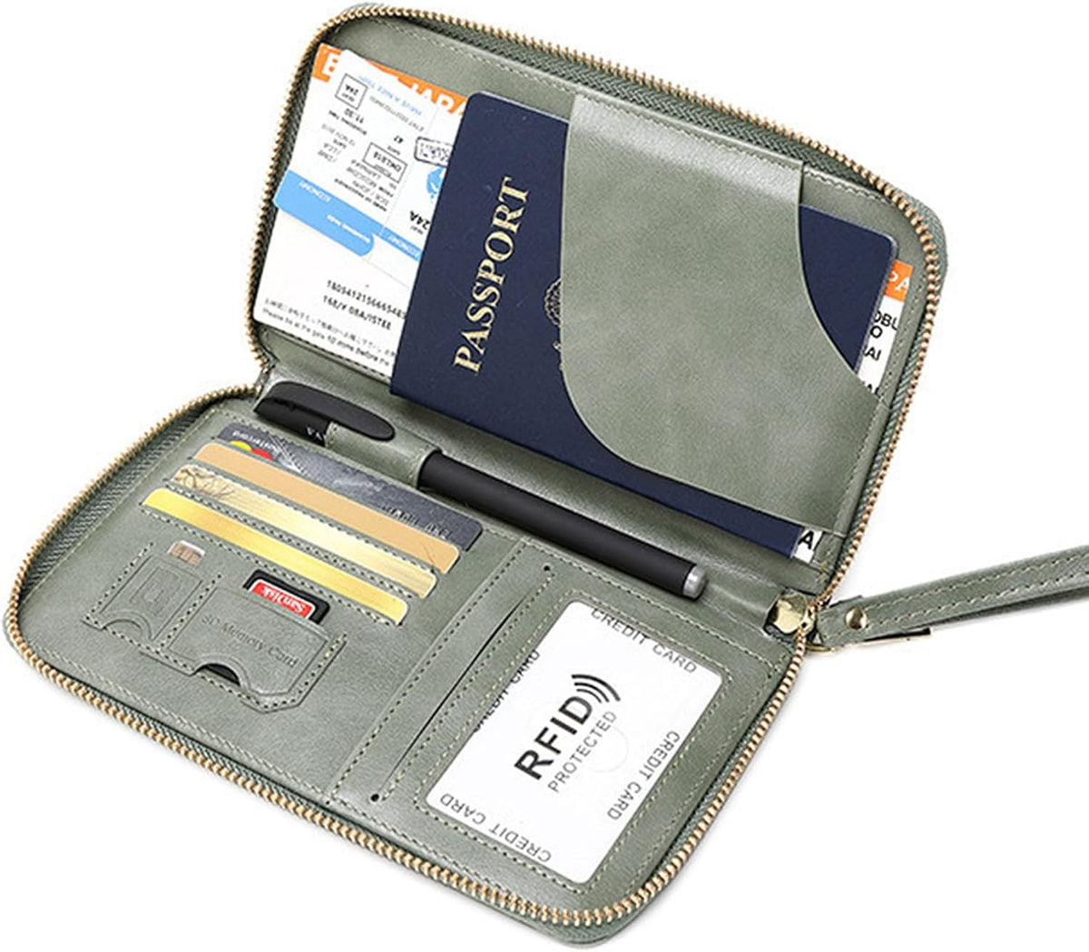 Multi-Function RFID Travel Passport Wallet with Phone Pocket - Ultimate Passport Holder for Women & Men | Holds Phones, Passports, Cash, Cards & Boarding Passes (Brown)
