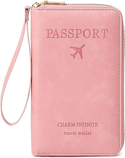 Multi-Function RFID Travel Passport Wallet with Phone Pocket - Ultimate Passport Holder for Women & Men | Holds Phones, Passports, Cash, Cards & Boarding Passes (Brown)