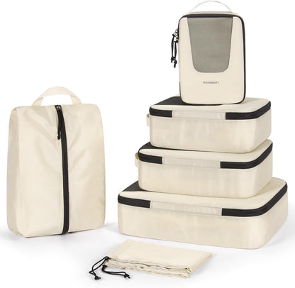 Compression Packing Cubes for Travel, 6/5/ Lightweight Packing Organizers, Summer Travel Essentials Suitcase Organizer Bags Set