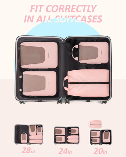 Compression Packing Cubes for Travel, 6/5/ Lightweight Packing Organizers, Summer Travel Essentials Suitcase Organizer Bags Set