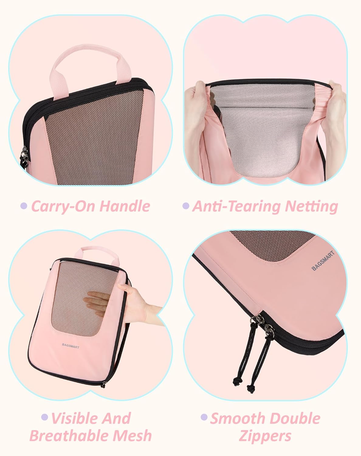 Compression Packing Cubes for Travel, 6/5/ Lightweight Packing Organizers, Summer Travel Essentials Suitcase Organizer Bags Set